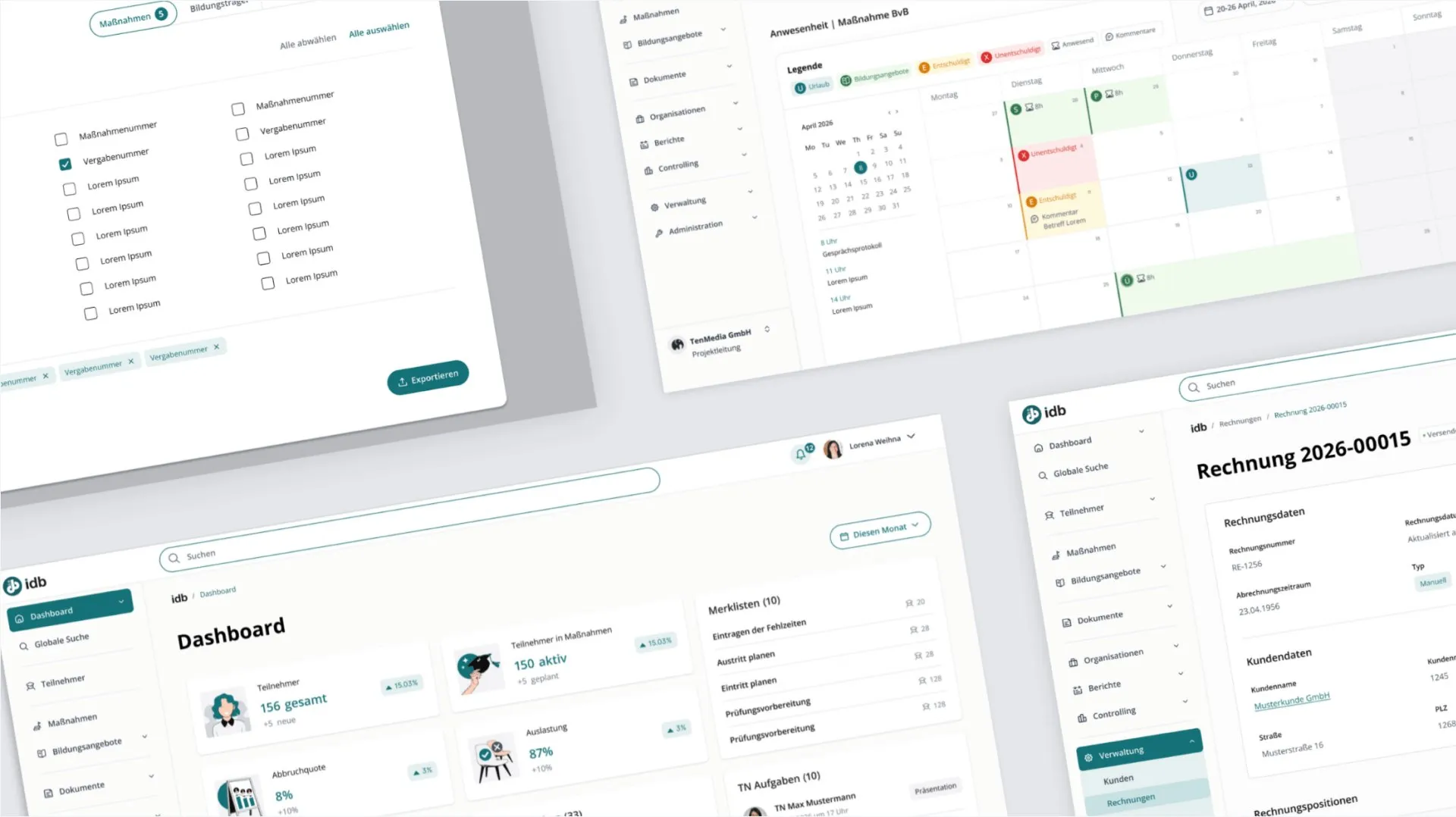 Mockups aus dem Projekt Relaunch des involas-Datenbanksystems für die berufliche Bildung