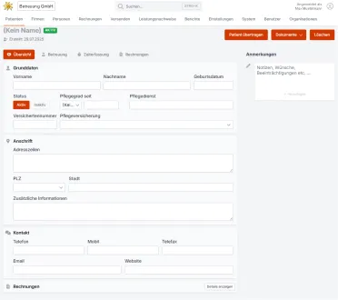 Das Projekt Software-as-a-Service-Lösung für deutsche Betreuungsdienste in der Anwendung
