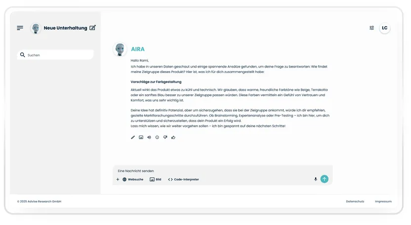 Die Lösung im Projekt Intuitive Oberfläche für individuell trainierte KI-Sprachmodelle